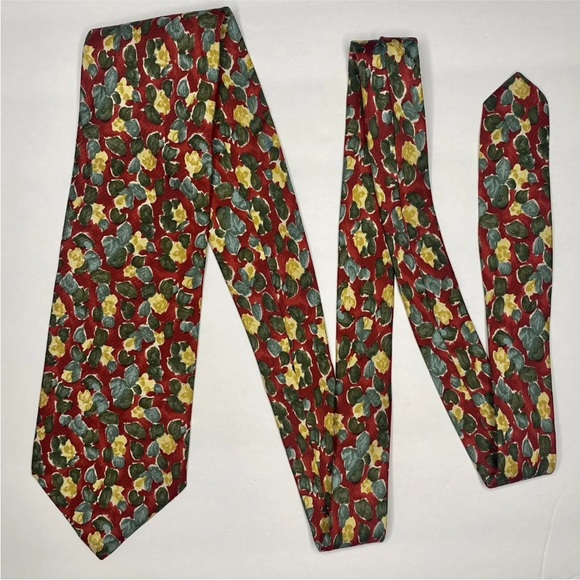 NWOT Brooks Brothers Makers Modern Red Floral All Silk Tie, Classic 3.5 x 60 - Picture 2 of 6